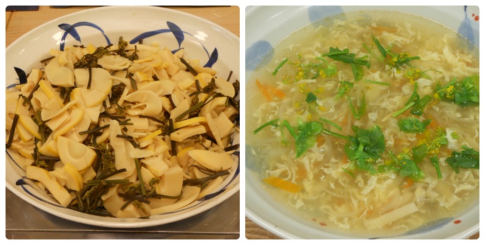 筍煮物・中華スープ